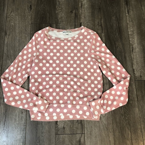 Wildfox pink & white polka dot sweater xs - Picture 4 of 6